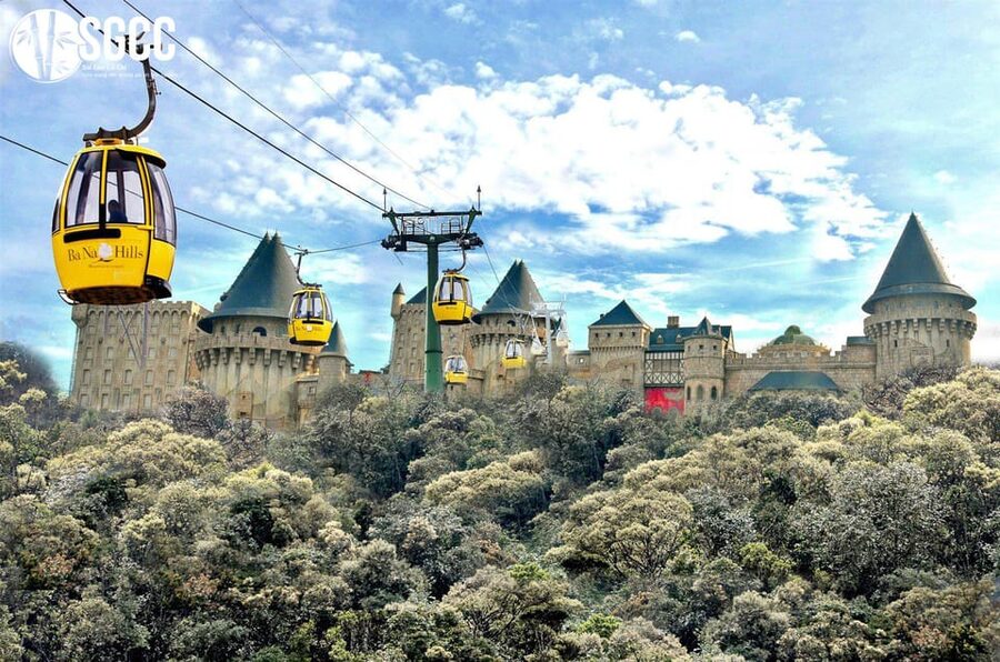 From Da Nang: Ba Na Hills Golden Bridge Private Tour & Lunch - Golden Bridge and the mountain cable car, mapped for a full day